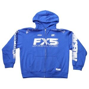 H&M Divided Racing Zip Up Hoodie Mens Medium Blue Excellent FX5 Speedstyler
